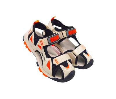 Lilin shoes спортивні босоніжки бежеві з помаранчевим 