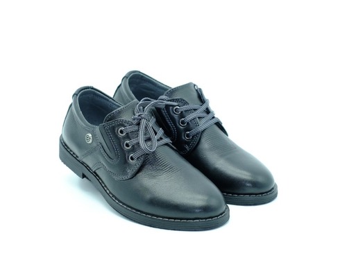 Туфли Constanta черные кожаные с шнурками для мальчика Фото 1