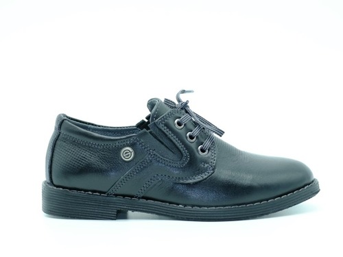 Туфли Constanta черные кожаные с шнурками для мальчика Фото 2