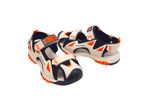 Lilin shoes спортивні босоніжки бежеві з помаранчевим  Фото 2