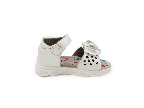 Босоножки Ok Shoes для девочек жемчужного цвета. Фото 4