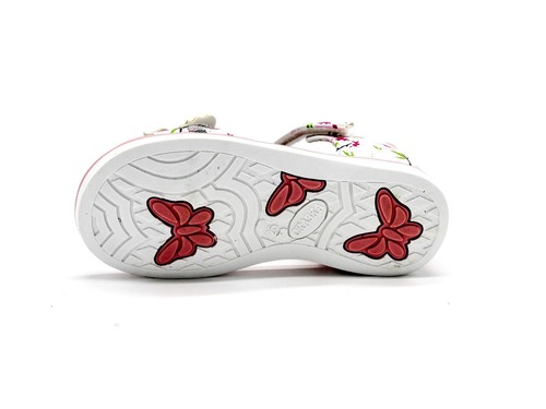 Босоножки Сказка для девочек бело-розовые с бабочкой Фото 5