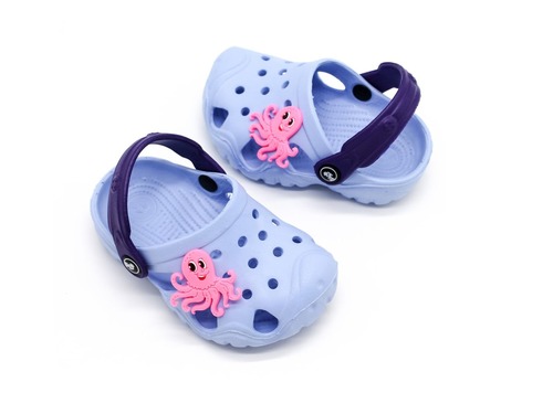Кроксы Jose Amorales голубые с осьминогом. Фото 2