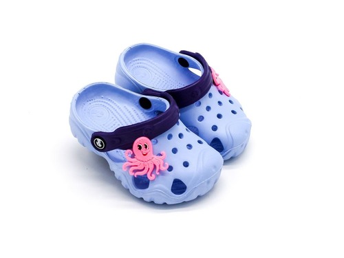 Кроксы Jose Amorales голубые с осьминогом. Фото 1