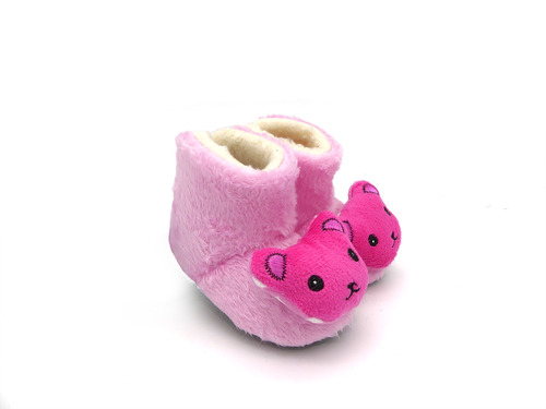 Пинетки Minissa нежно-розовые с малиновым мишкой Фото 1