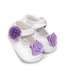 Пинетки Papulin для девочек белые с фиолетовым цветком