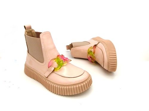 Ботинки Sandalik розовые с цепями Фото 4