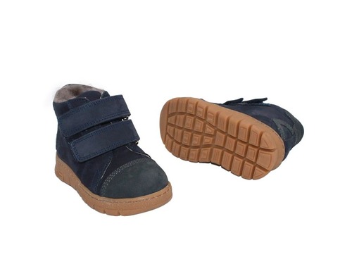Ботинки Sandalik для мальчиков синие с липучками на меху Фото 2