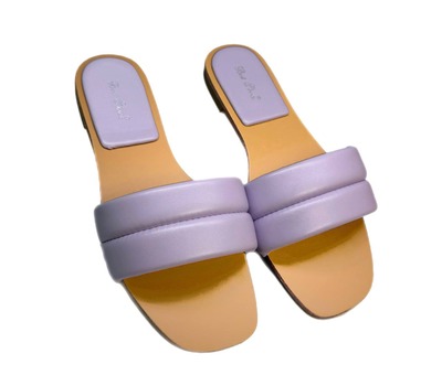 Капчики шльопки нат шкіра бузкові Best Ihoes