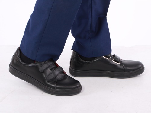 Туфли Sandalik для мальчиков  черные с липучками Фото 3