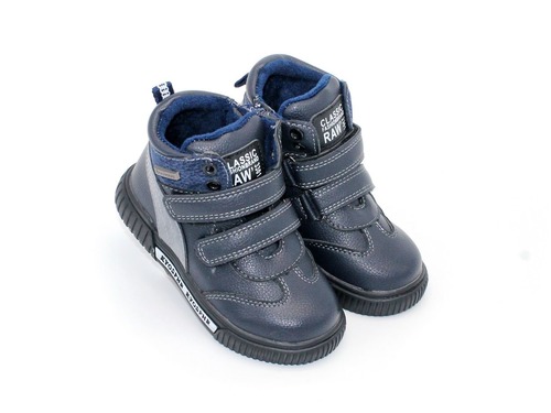Ботинки Jong Golf для мальчиков темно-синие на липучкe  утеплённые. Фото 1