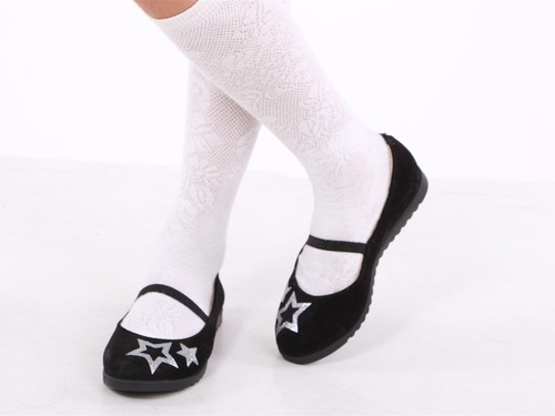Туфли Sandalik для девочек черные с звёздами Фото 4