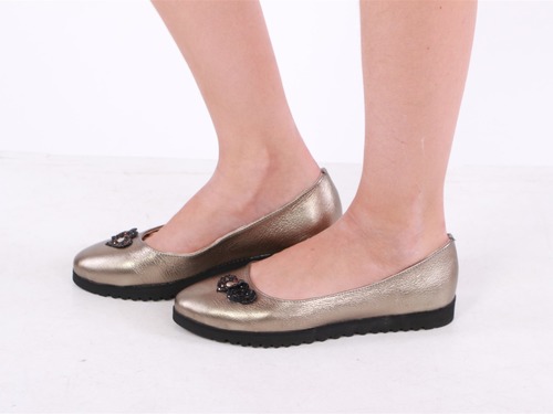 Туфли Sandalik для девочек бронзовые с сердечками Фото 2