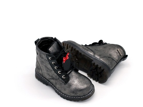 Ботинки Jong Golf для девочек цвета никель на шнурках. Фото 2