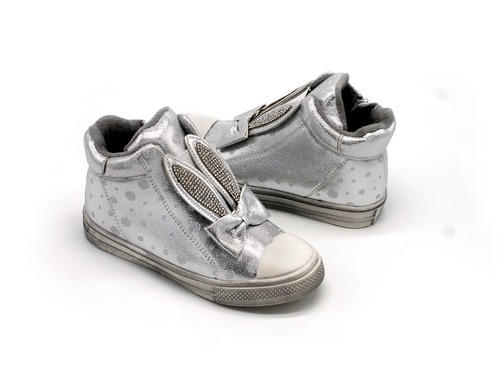 Ботинки Jong Golf для девочек серебро в горошек утепленные. Фото 2