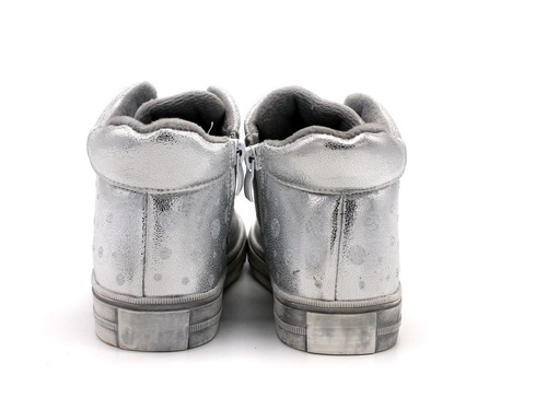 Ботинки Jong Golf для девочек серебро в горошек утепленные. Фото 3