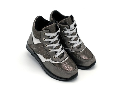 Ботинки Jong Golf для девочек бронза на шнурках утепленные. Фото 1