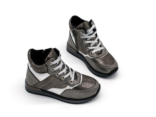 Ботинки Jong Golf для девочек бронза на шнурках утепленные. Фото 2