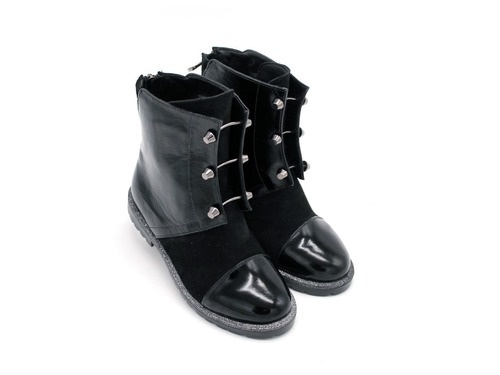 Ботинки Sandalik для девочек черные лак. Фото 1
