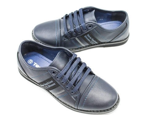 Туфли Tom M для мальчиков темно-синие с шнурками Фото 2