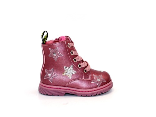 Ботинки Сказка розовые со звездами утеплённые. Фото 4