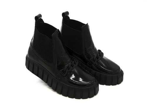 Ботинки Sandalik черные лак с цепочкой Фото 1