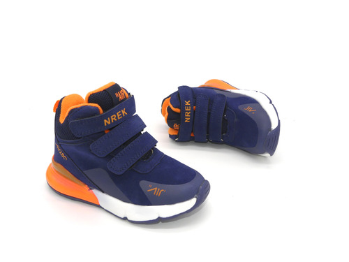Ботинки Канарейка синие с оранжевым Фото 5