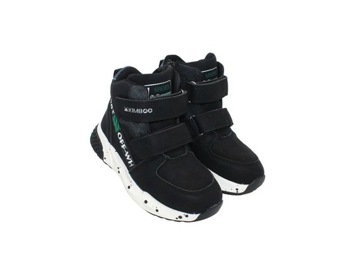 Ботинки Kimbo для мальчиков чёрные с белой подошвой Фото 1