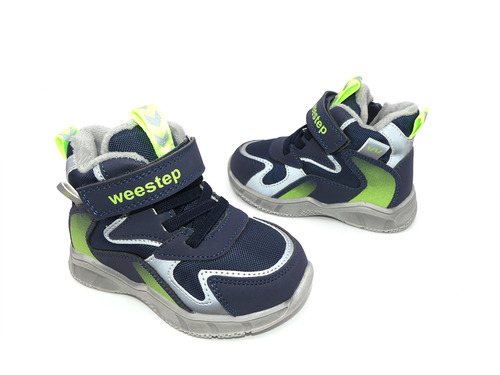 Ботинки Weestep сине-серые с салатовым Фото 4