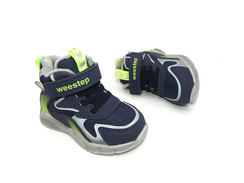 Ботинки Weestep сине-серые с салатовым Фото 5
