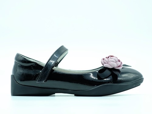 Туфли La ketty для девочек чёрные с цветком кожаные  Фото 2