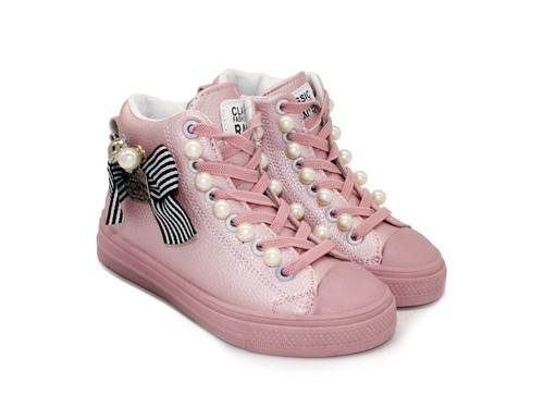 Ботинки Jong Golf для девочек розовые с бантиком Фото 1