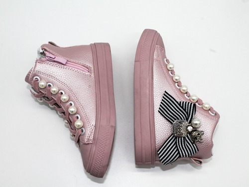 Ботинки Jong Golf для девочек розовые с бантиком Фото 3