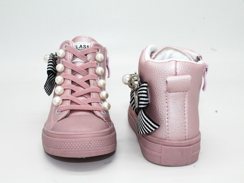 Ботинки Jong Golf для девочек розовые с бантиком Фото 4
