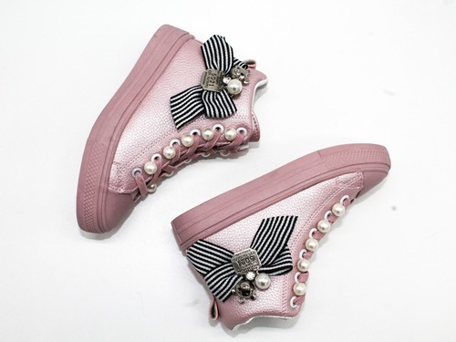 Ботинки Jong Golf для девочек розовые с бантиком Фото 5