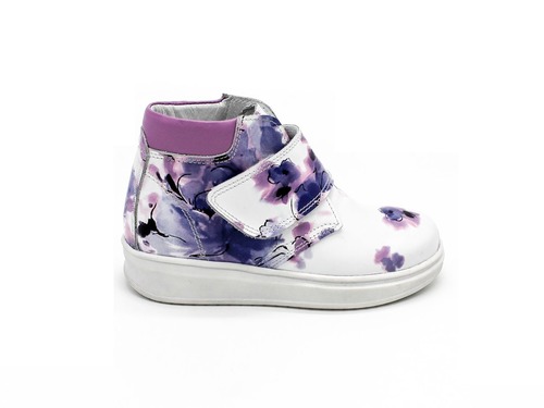 Ботинки Tobi для девочек белые цветочек. Фото 2