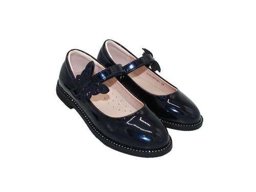 Туфли Weestep для девочек тёмно-синего цвета с бабочкой. Фото 1