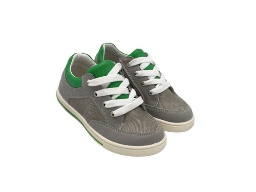 Туфли Beeko для мальчиков серого цвета с зелёными вставками Фото 1