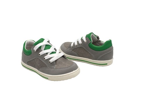 Туфли Beeko для мальчиков серого цвета с зелёными вставками Фото 2