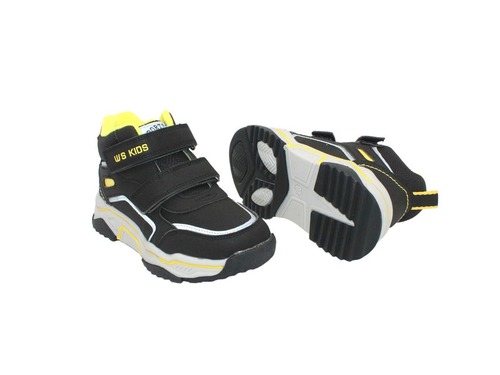 Ботинки Weestep для мальчиков чёрного цвета с жёлтой подкладкой утеплённые Фото 2