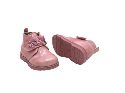 Ботинки Clibee для девочек розового цвета лакированные Фото 2