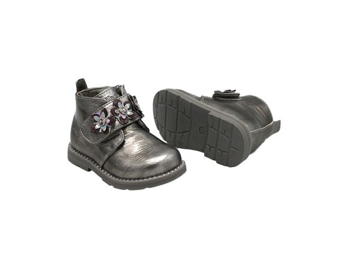 Ботинки Clibee для девочек серебряного цвета лакированные Фото 2