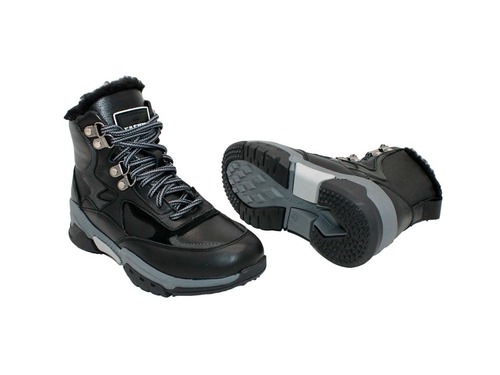 Ботинки Sandalik зимние  для мальчиков чёрного цвета на меху Фото 2