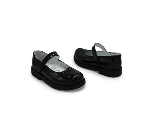 Туфли Sandalik для девочек чёрные лаковые Фото 2