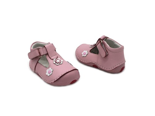 Туфли Sandalik для девочек розового цвета с цветочком Фото 2