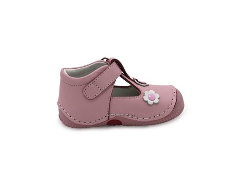 Туфли Sandalik для девочек розового цвета с цветочком Фото 4