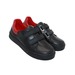 Туфли Sandalik для мальчиков черные с красной вставкой на липучках