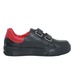 Туфли Sandalik для мальчиков черные с красной вставкой на липучках