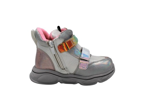 Ботинки Jong Golf для девочек серебряного цвета утеплённые. Фото 4