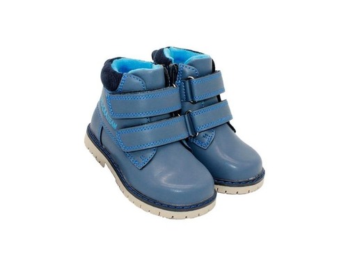 Ботинки Сказка для мальчиков синего цвета утеплённые. Фото 1